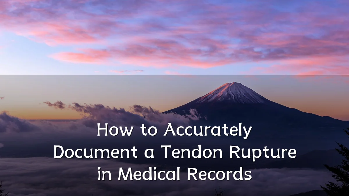 How to Accurately Document a Tendon Rupture in Medical Records