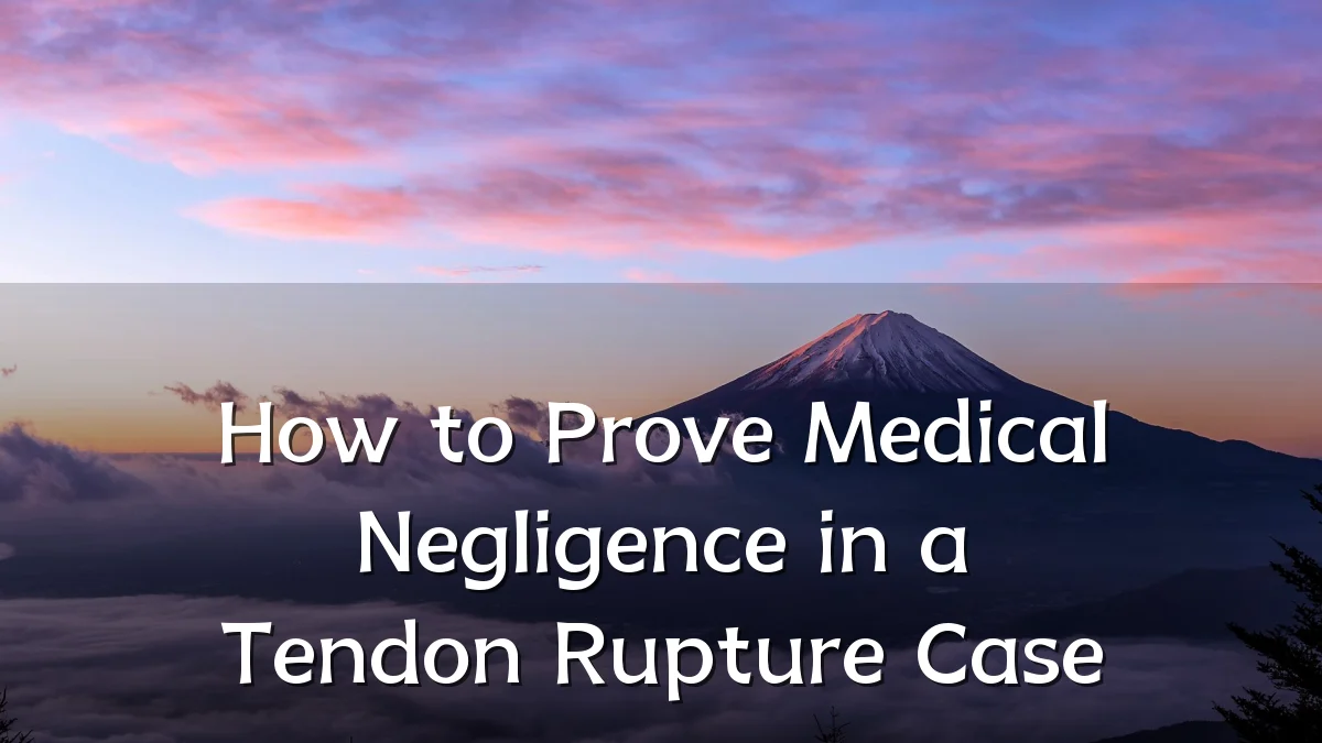 How to Prove Medical Negligence in a Tendon Rupture Case