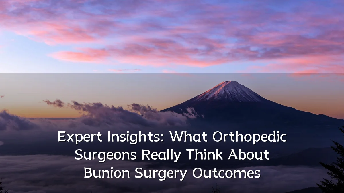 Expert Insights: What Orthopedic Surgeons Really Think About Bunion Surgery Outcomes