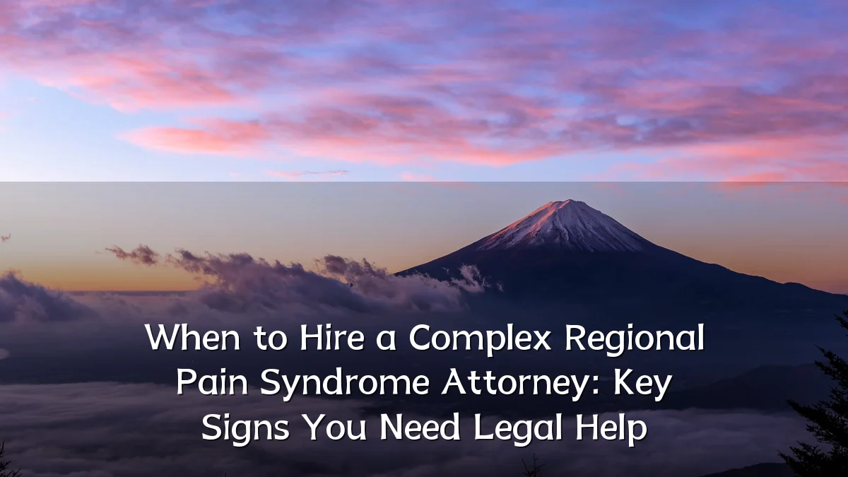 When to Hire a Complex Regional Pain Syndrome Attorney: Key Signs You Need Legal Help